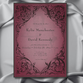 Invitación Batalla de vintage hasta la muerte Boda de Borgoña