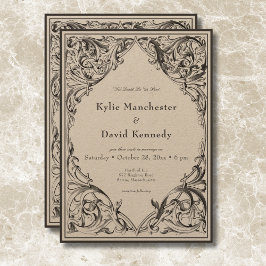 Invitación Batalla victoriana hasta la muerte negra y Boda ta