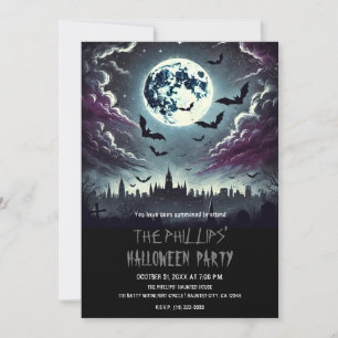 Invitación Batallas de cementerio en la fiesta de Halloween c
