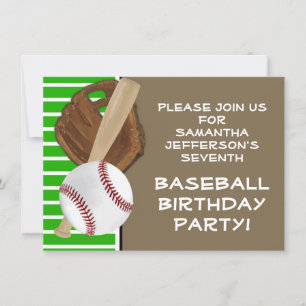 Invitación Bate de béisbol Deportivos Niños Fiesta de Cumplea