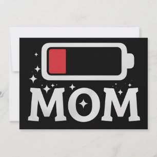 Invitación Batería de mamá baja cansada divertido día de la m