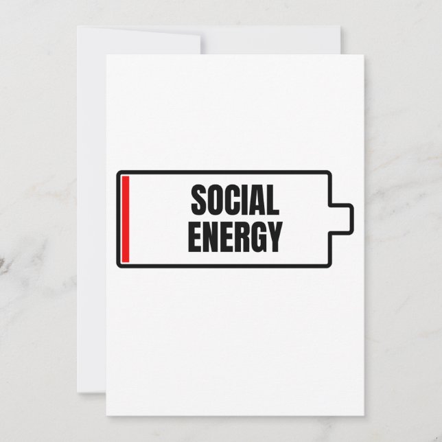 Invitación Batería social de energía introvertida (Anverso)