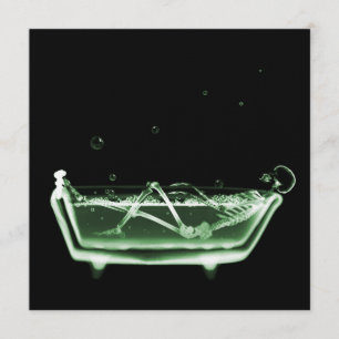Invitación Bath Tub X Ray Skeleton Green