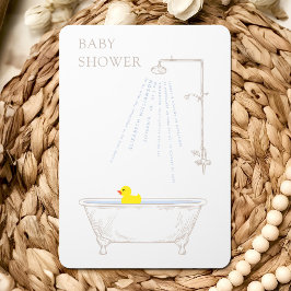 Invitación Bathtub Duck Baby Shower Gender Neutral