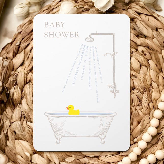 Invitación Bathtub Duck Baby Shower Gender Neutral (Subido por el creador)
