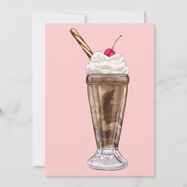 Invitación batido de helado de chocolate (Anverso)