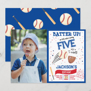 Invitación Batido Pequeño Rookie Baseball Foto Cumpleaños