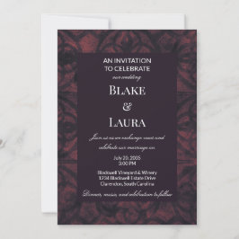 Invitación Batik de Vino de Invierno de Higo Negro para Boda