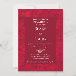 Invitación Batik de vino de invierno rojo escarlata personali