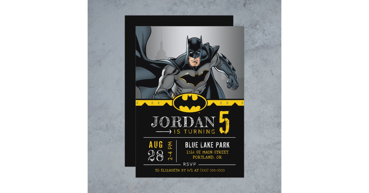 Invitación Batman | Aniversario feliz de Chalkboard 