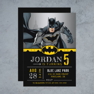 Invitación Batman   Aniversario feliz de Chalkboard