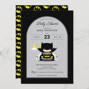 Invitación Batman - Baby Shower de Luna y Estrellas