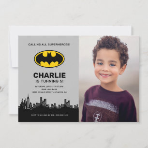 Invitación Batman - Ciudad Gótica   Cumpleaños de los chicos 