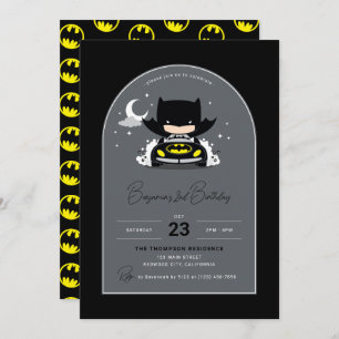 Invitación Batman - Cumpleaños de la luna y las estrellas