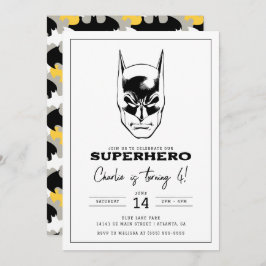 Invitación Batman Head Super Hero Boys Cumpleaños