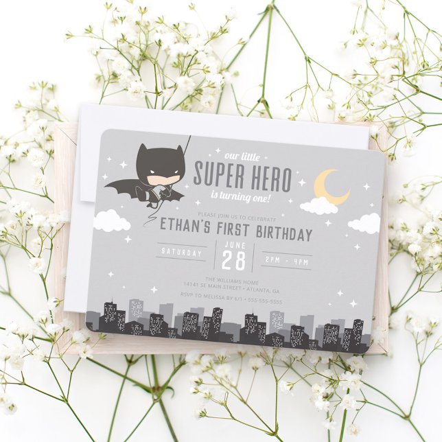 Invitación Batman Super Hero First Birthday (Subido por el creador)