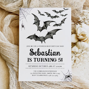 Invitación Bats Spooky Halloween Birday Party