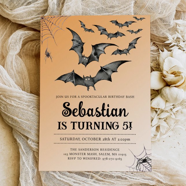 Invitación Bats Spooky Halloween Birday Party (Subido por el creador)
