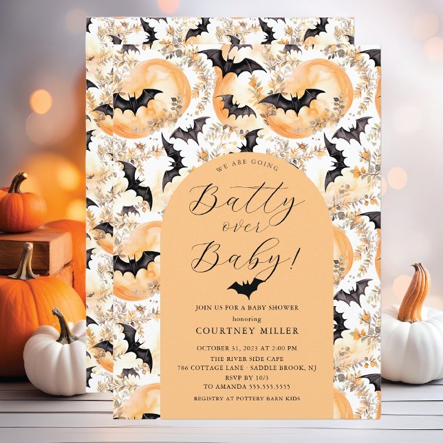 Invitación Batty Over Baby Baby Shower (Subido por el creador)