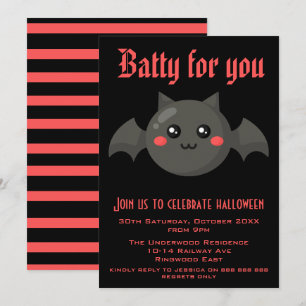 INVITACIÓN BATTY PARA USTED HALLOWEEN PARTY