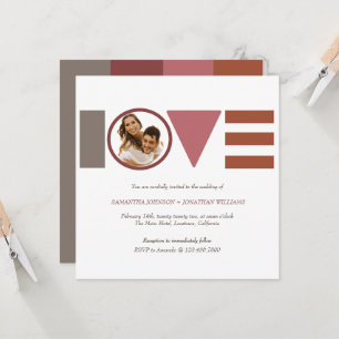 Invitación Bauhaus Love Stried Square Boda