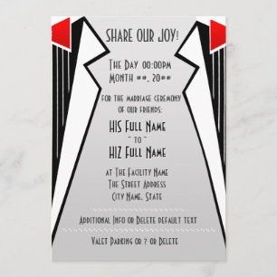 Invitación Bauhaus Tuxedo (Ceremonia Boda)