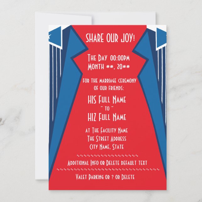 Invitación Bauhaus Tuxedo - RB (Ceremonia Boda) (Anverso)