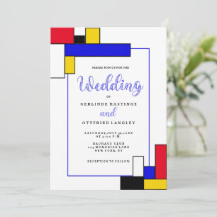 Invitación Bauhouse Mondrian Style Boda