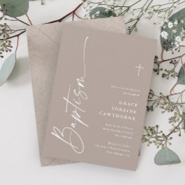 Invitación Bautismo Boho Neutral en cuanto al Género con Escr