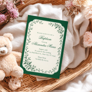 Invitación Bautismo Botánico Esmeralda
