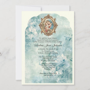 Invitación Bautismo católico Cristiano Cristiando Madre Bendi