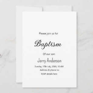 Invitación Bautismo católico niños modernos simple QR mínimo
