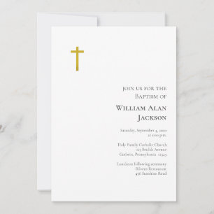 Invitación Bautismo Católico Romano Minimalista Simple