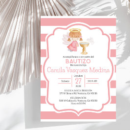 Invitación Bautismo chica en el Ángel de la Cuta Española