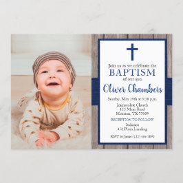 Invitación Bautismo con foto de una armada rusa y un niño mad