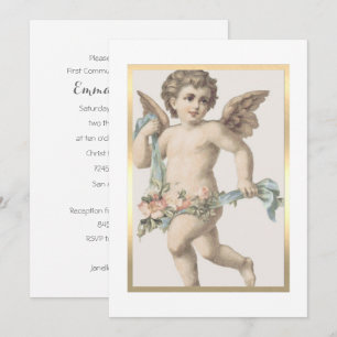 Invitación Bautismo/Confiración/Primera Comunión Cherub
