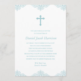 Invitación Bautismo/cristianismo azul