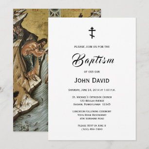 Invitación Bautismo Cristiano Ortodoxo Clásico y Simple