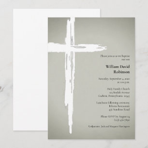 Invitación Bautismo Cristiano Religioso Minimalista