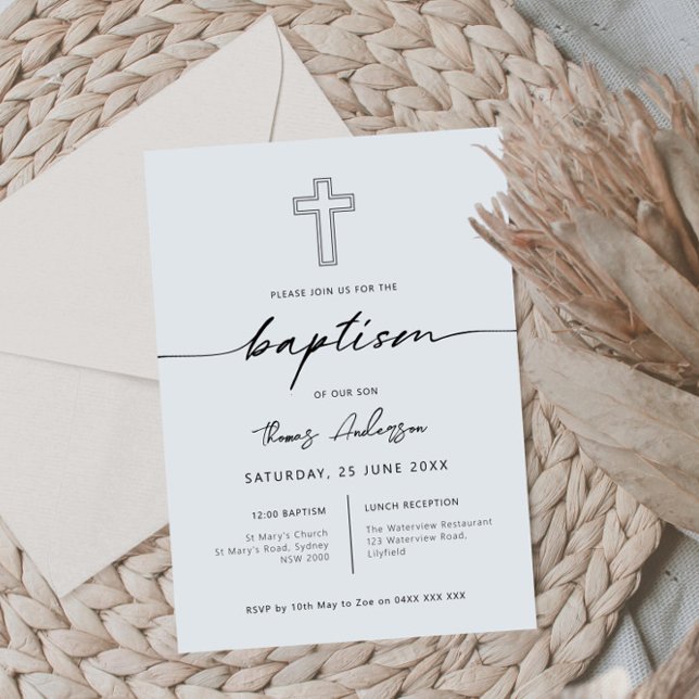 Invitación Bautismo cruzado minimalista (Subido por el creador)