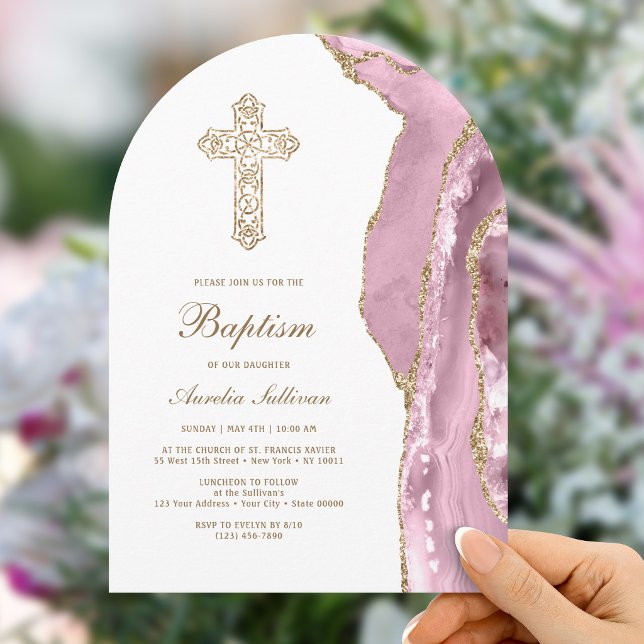 Invitación Bautismo de Ágata Rosada (Subido por el creador)