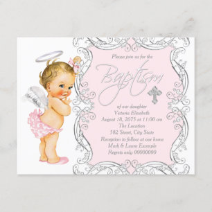 Invitación Bautismo de Angel de las Niñas