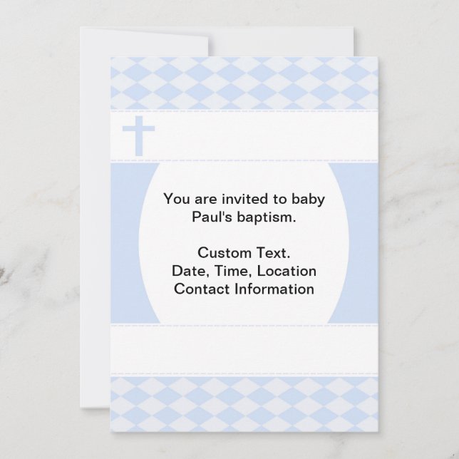 Invitación Bautismo de bebé (Anverso)