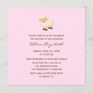 Invitación Bautismo de cordero pequeño