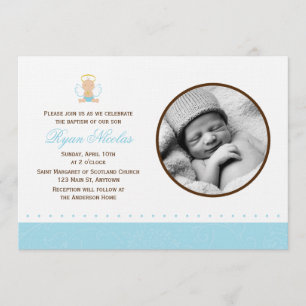 Invitación Bautismo de foto de niño dulce