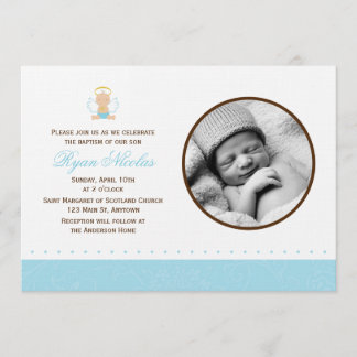 Invitación Bautismo de foto de niño dulce
