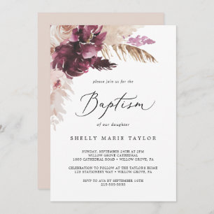 Invitación Bautismo de Grado Boho Pampas