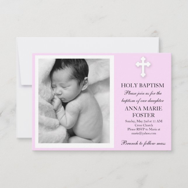 Invitación Bautismo de hija (Anverso)