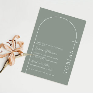 Invitación Bautismo de la cruz de la tipografía minimalista