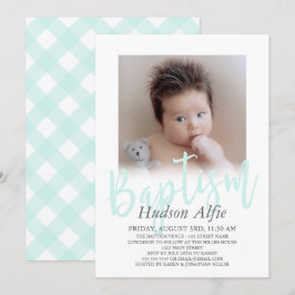 Invitación Bautismo de la foto de la escritura del cepillo de